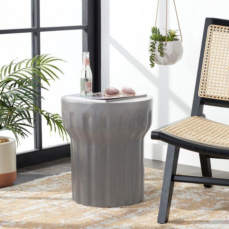 Vesta Concrete Indoor/Outdoor Accent Stool  - Safavieh