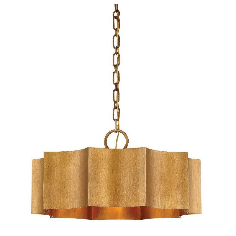 Carney 3 Light Metal Dimmable Scalloped Chandelier