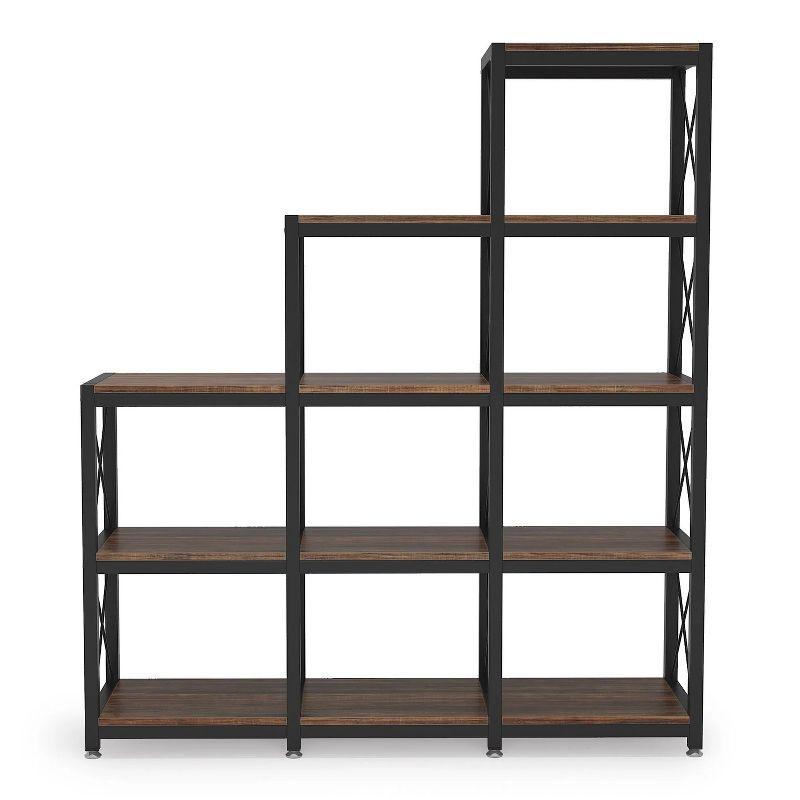 Hommoo Ladder Bookshelf, 12 Shelves Industrial Bookcase