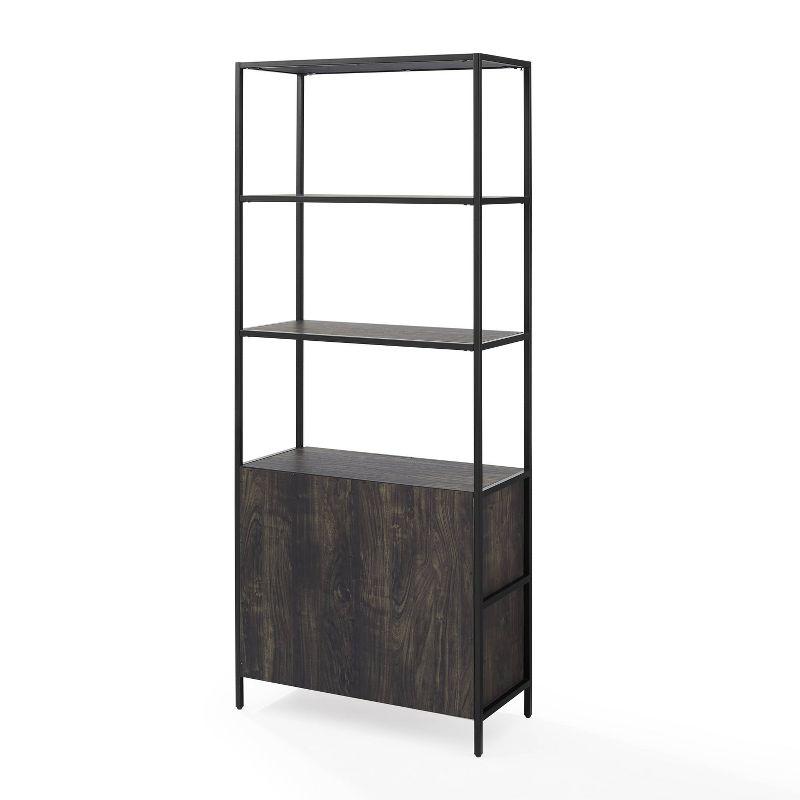 80.5" Jacobsen Large Etagere Brown Ash - Crosley: Industrial Style, 5-Shelf Storage, Steel Frame