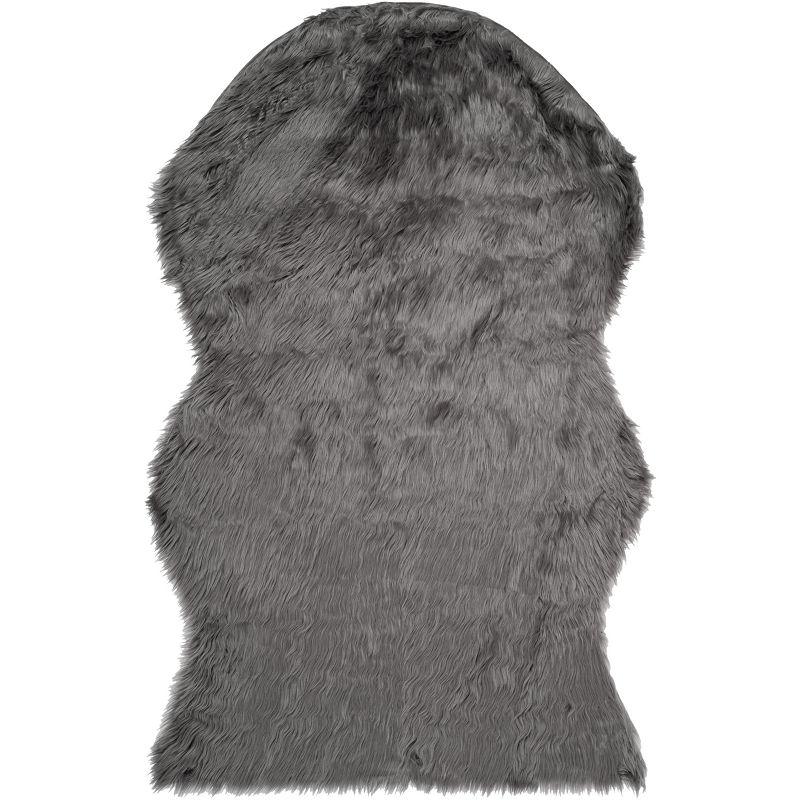 Faux Sheep Skin FSS115 Power Loomed Indoor Accent Rug - Grey - 3'x5' - Safavieh