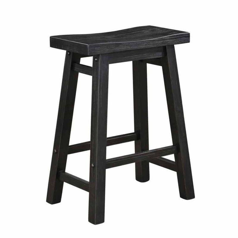 Boraam Sonoma Backless Saddle Counter Height Barstool Black Charcoal Finish