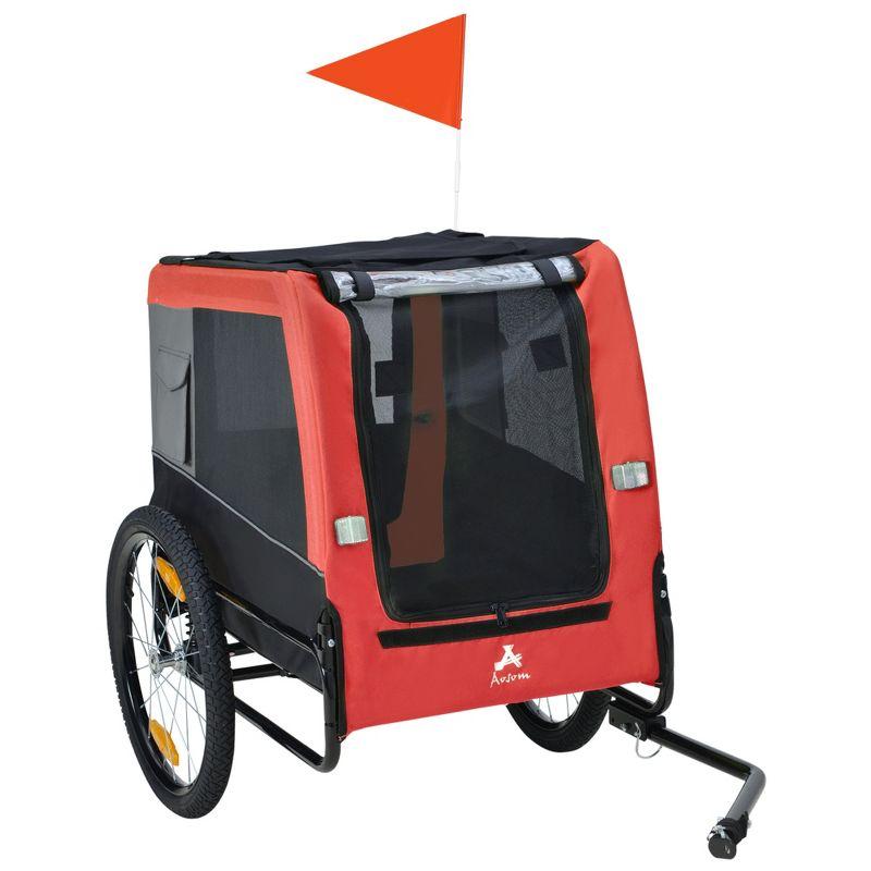 Red Medium Dog Bike Trailer with Suspension System