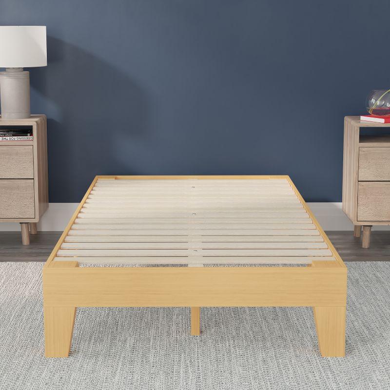 Flash Furniture Evelyn Solid Wood Platform Bed with Wooden Support Slats, No Box Spring Required