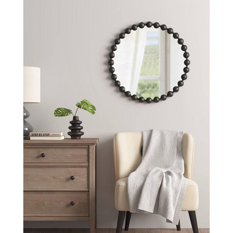 Marlowe Beaded Round Metal Wall Mirror