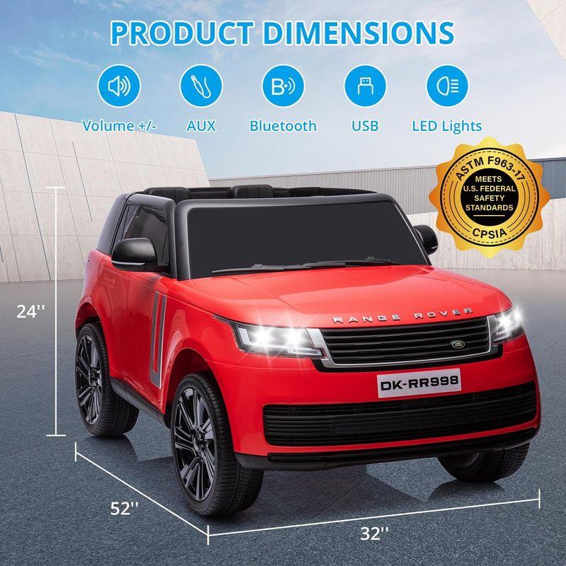 24V 2-Seater Licensed Land Rover Ride On Car Toy w/Parent Remote Control