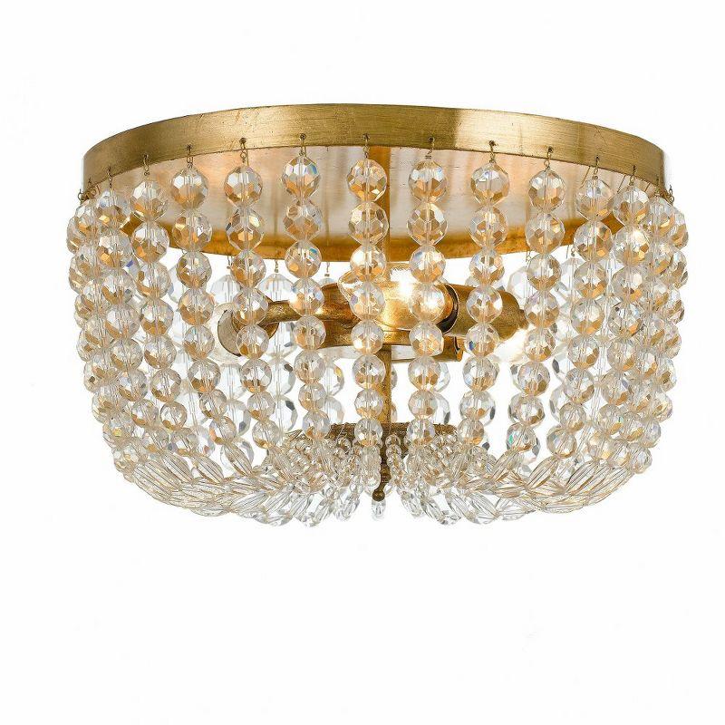 Crystorama Lighting Rylee 3 - Light Flush Mount in  Antique Gold