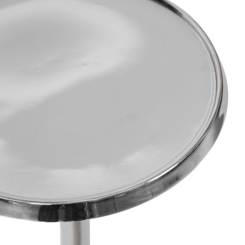 Kate and Laurel Sanzo Round Metal Drink Table, 9x9x23, Silver