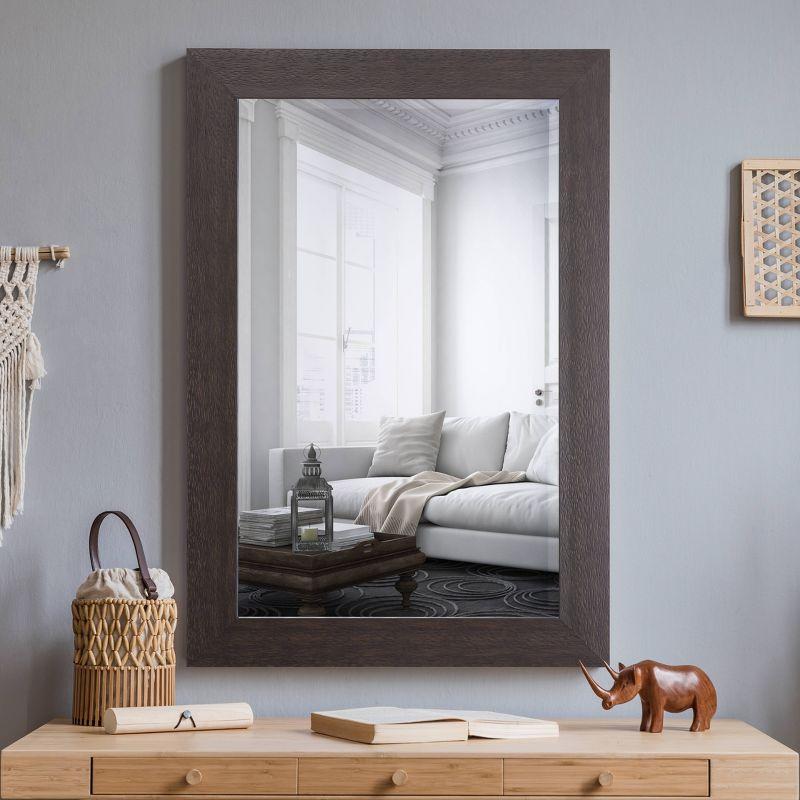 Decorative Wall Mirror with Beveled Edge Black - Yosemite Home Decor: Espresso Frame, 24x36, Wall Mount