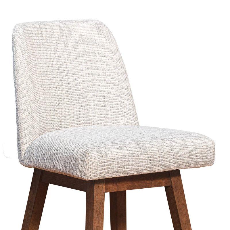 Armen Living Amalie Wood Finish with Fabric Swivel Barstool Brown Oak/Beige
