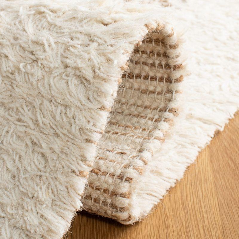 Ivory and Natural Hand-Tufted Wool Area Rug, 3' x 5'