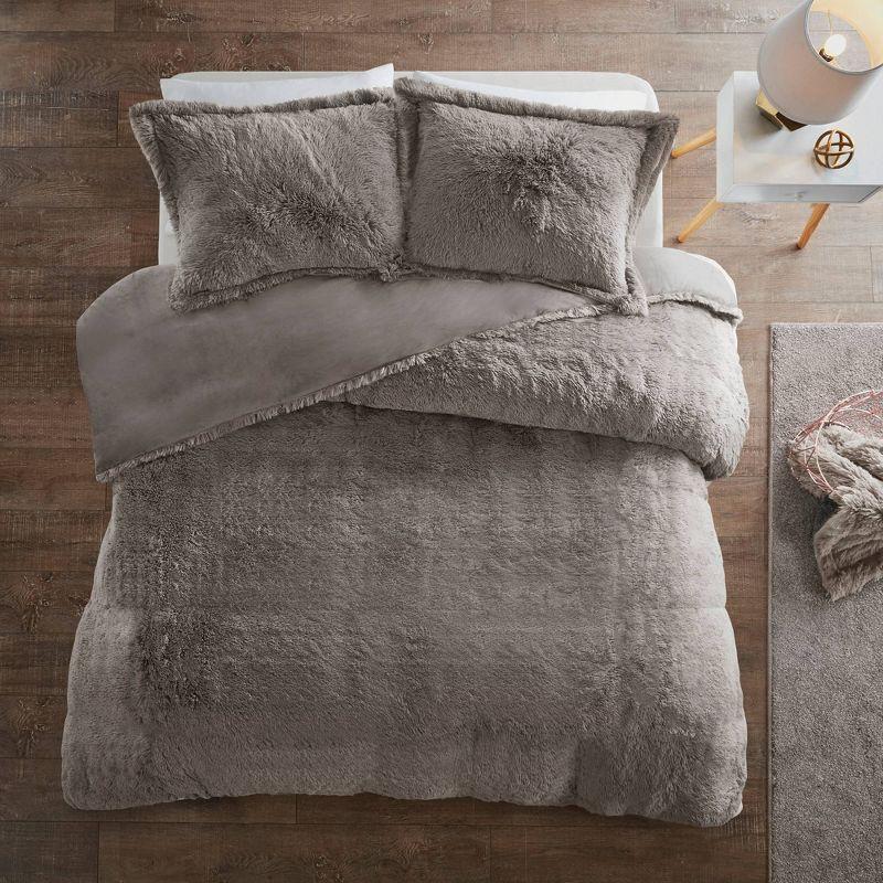 Trahan Shaggy Faux Fur Duvet Cover Set