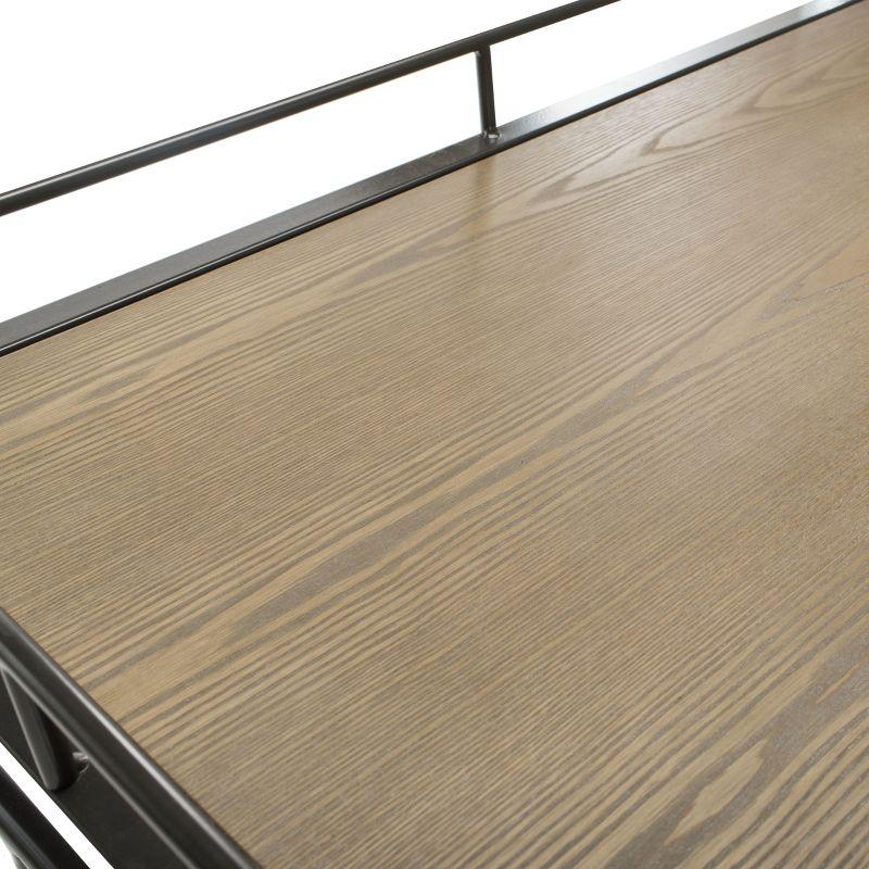 Dawson 2 Tier Rectangle Bar Cart - BCT6200A - Rustic Oak/Gunmetal - Safavieh