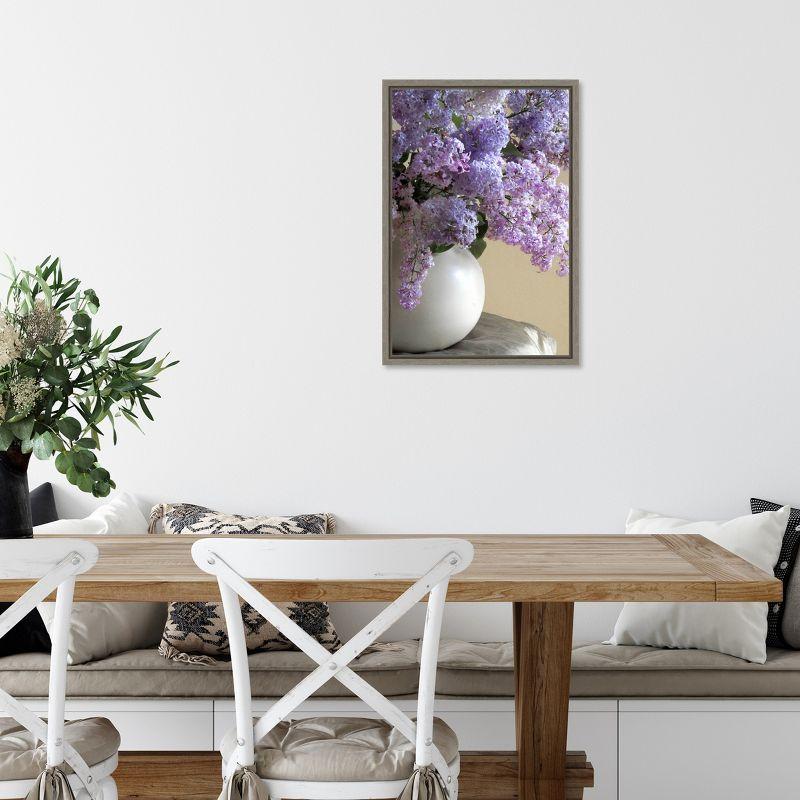 Amanti Art Lilac flowers in White Vase by Anna Miller Danita Delimont Canvas Wall Art Print Framed 16 x 23-in.