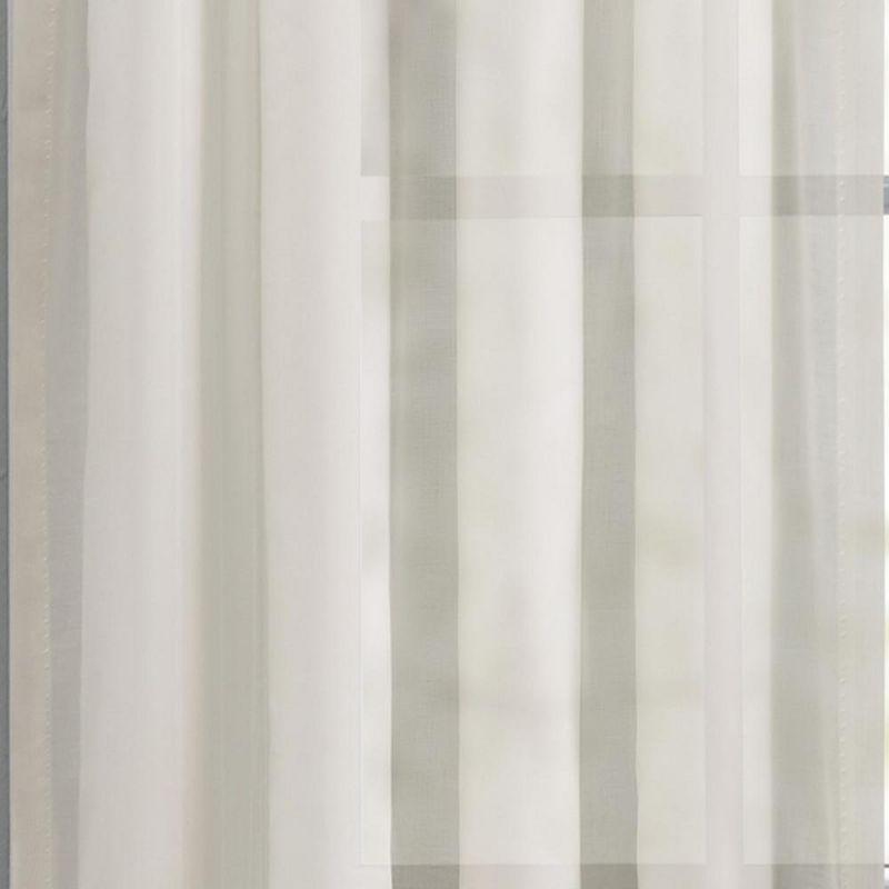 Natural Cotton Voile Semi-Sheer Rod Pocket Door Curtain Panel