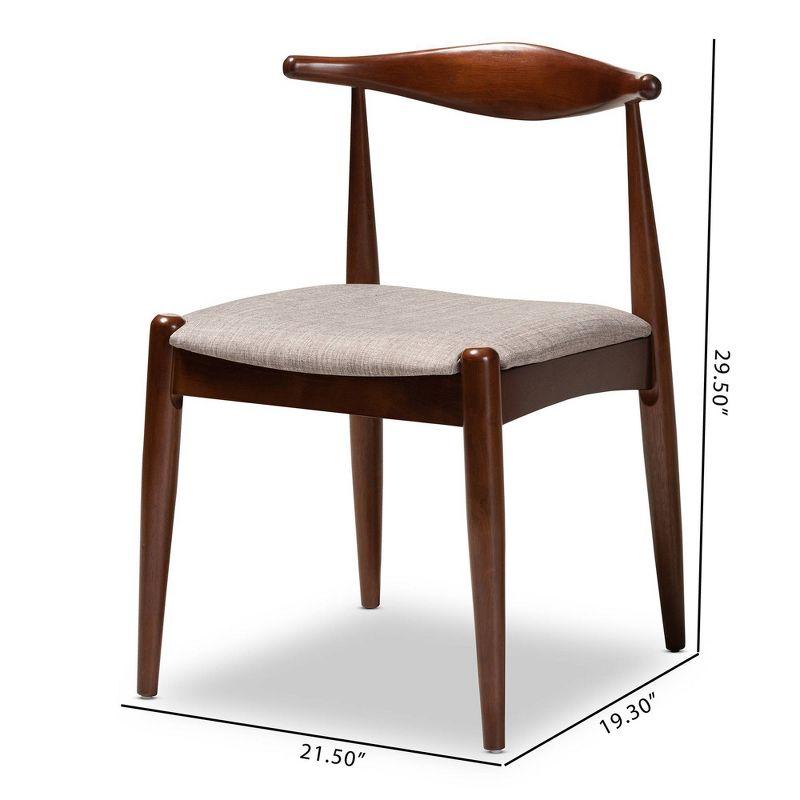 Set of 2 Aeron Wood Dining Chair Walnut - Baxton Studio: Retro-Inspired, Foam Padded, Tapered Legs