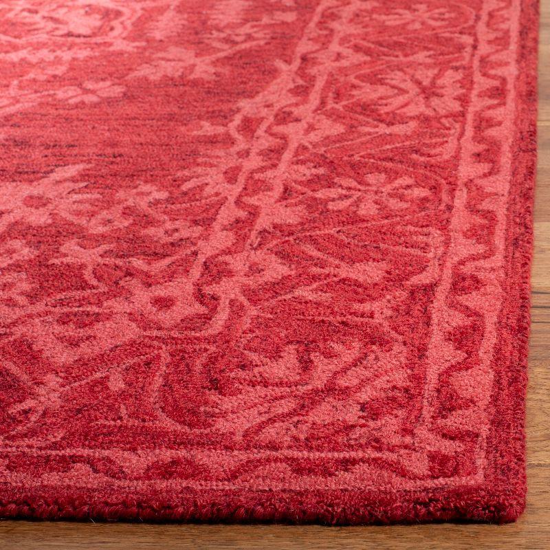 Handmade Dip Dye Luxurious Wool Square Area Rug - Red, 3' x 5'