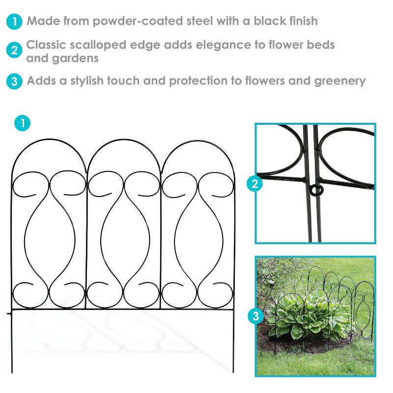 SunnyDaze Decor Traditional 24" x 24" Steel Decorative Garden Fence Panels (Set of 5)