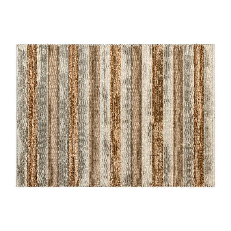 5'x7' Rectangle Hand Made Woven Solid Jute Area Rug Brown - Flash Furniture