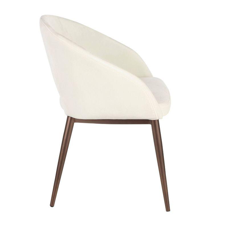 Renee Contemporary Chair Cream - LumiSource: Upholstered Velvet, Metal Legs, Cut-Out Design