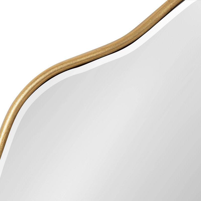 Kate & Laurel All Things Decor 26"x26" Viona Round Scalloped Mirror Gold: Modern Style, No Assembly, Wall Mounted