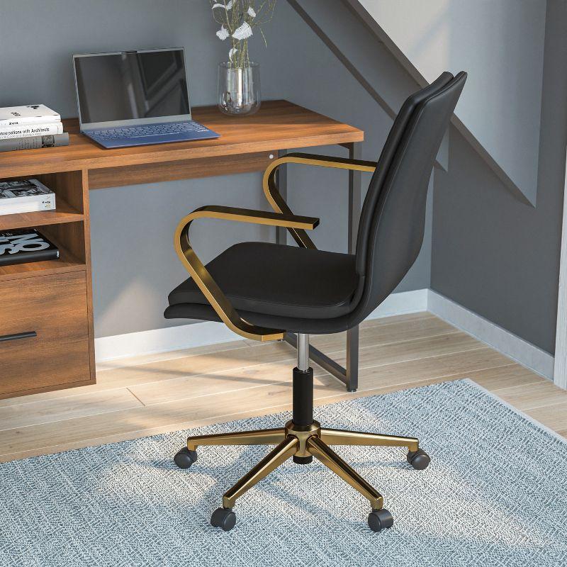 Flash Furniture Mid-Back Designer Upholstered Swivel Executive Office Chair with Armrests by Flash Furniture