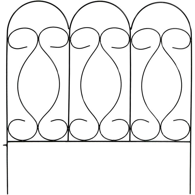 SunnyDaze Decor Traditional 24" x 24" Steel Decorative Garden Fence Panels (Set of 5)
