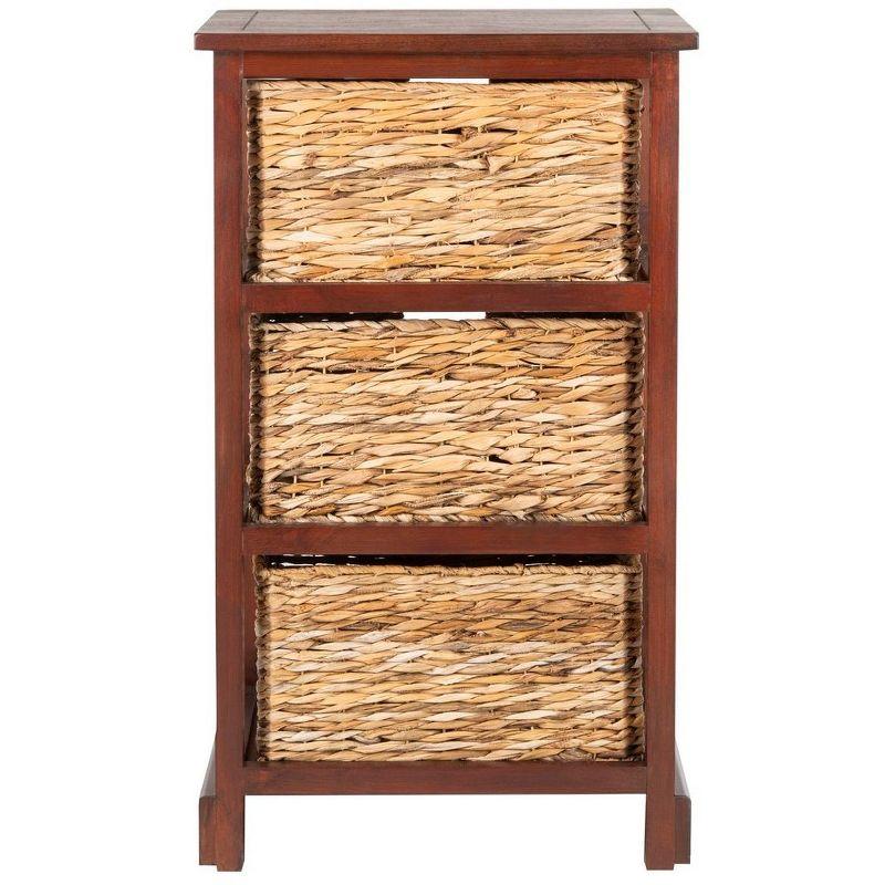 Halle 3 Wicker Basket Storage Side Table - Safavieh