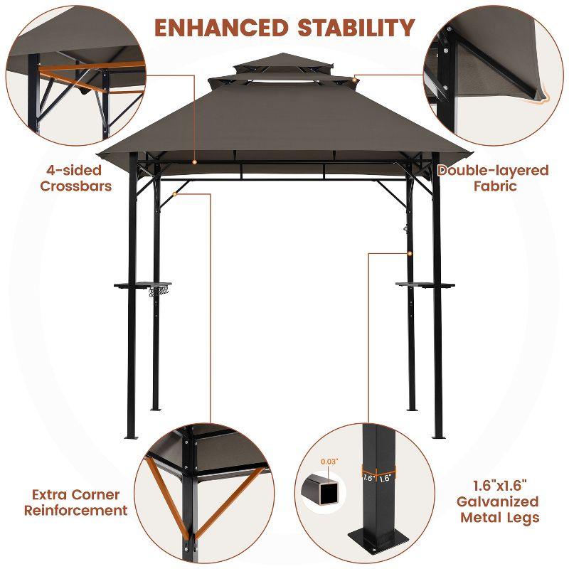 Yaheetech Outdoor Grill Gazebo Patio Gazebo, Brown