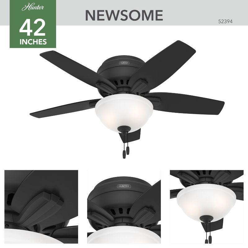 42" Newsome 5 - Blade Flush Mount Ceiling Fan with Pull Chain and Light Kit Included