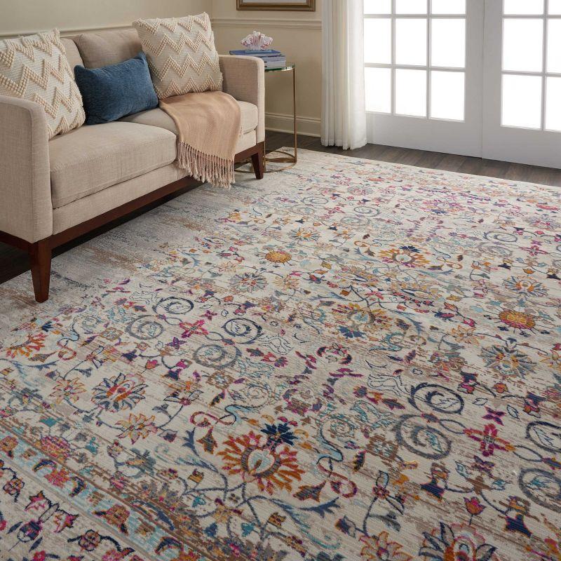 Nourison Vintage Kashan VKA02 Ivory/Light Blue/Orange Indoor Area Rug - 7'10 x 9'10