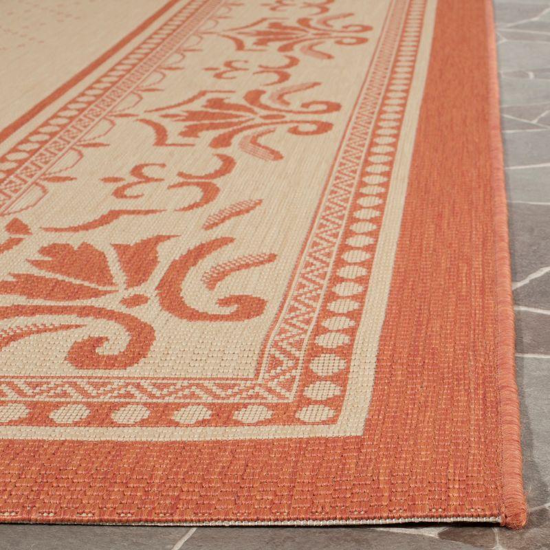 Courtyard CY0901 Power Loomed Indoor and Outdoor Area Rug - Natural/Terra - 7'10"x7'10" - Safavieh