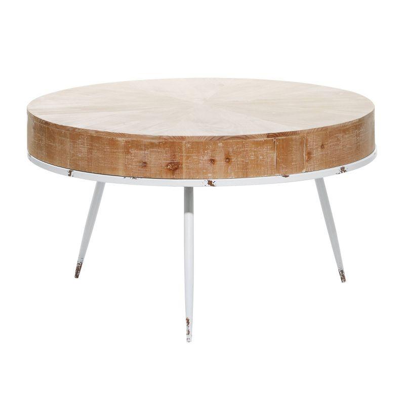 Modern Wood and Iron Coffee Table Natural Brown - Olivia & May