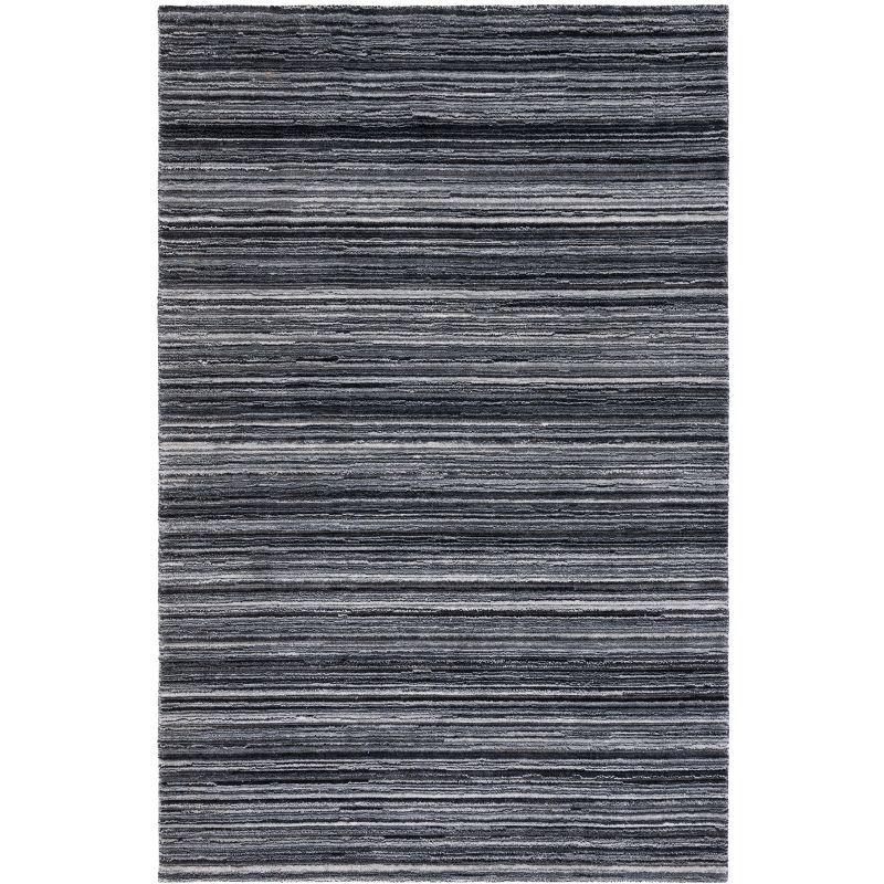 Elements ELM701 Hand Woven Area Rug - Black/Grey - 5'x8' - Safavieh.