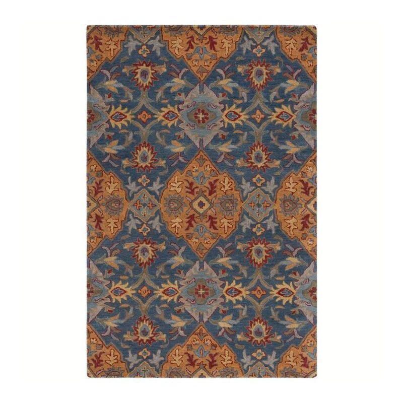 Heritage HG653 Handmade Area Rug - 4'x6' - Navy/Gold - Safavieh