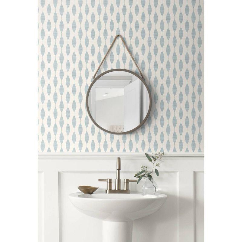 Stacy Garcia Home Ditto Geometric Peel and Stick Wallpaper Light Blue: Vinyl, Self-Adhesive, Repositionable, Washable, 30.75 Sq Ft Coverage