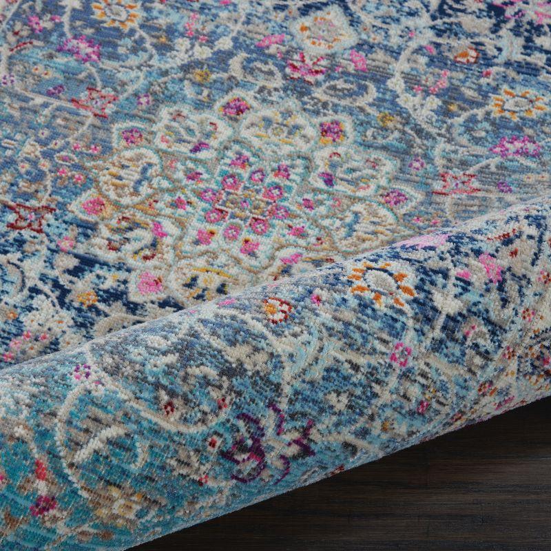 Nourison Vintage Kashan VKA01 Blue/Ivory/Orange Indoor Area Rug - 2' x 4'