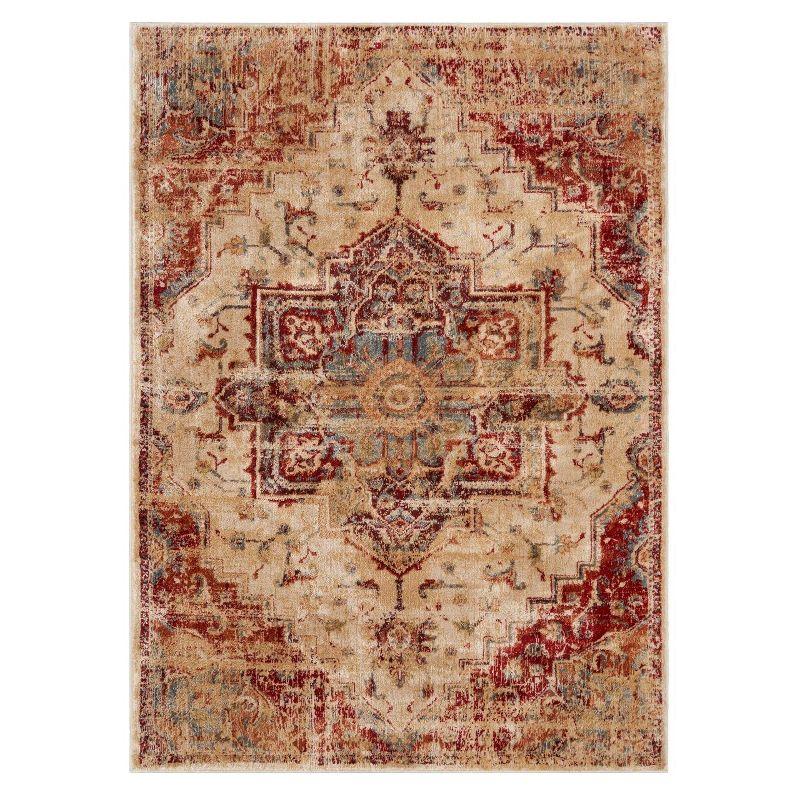 Ivory Oriental Elegance 6' x 9' Synthetic Area Rug