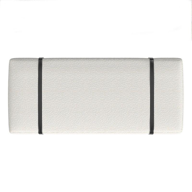 HomePop Upholstered Bench Cream Boucle/Black: Rectangle Ottoman for Bedroom, Entryway, End of Bed