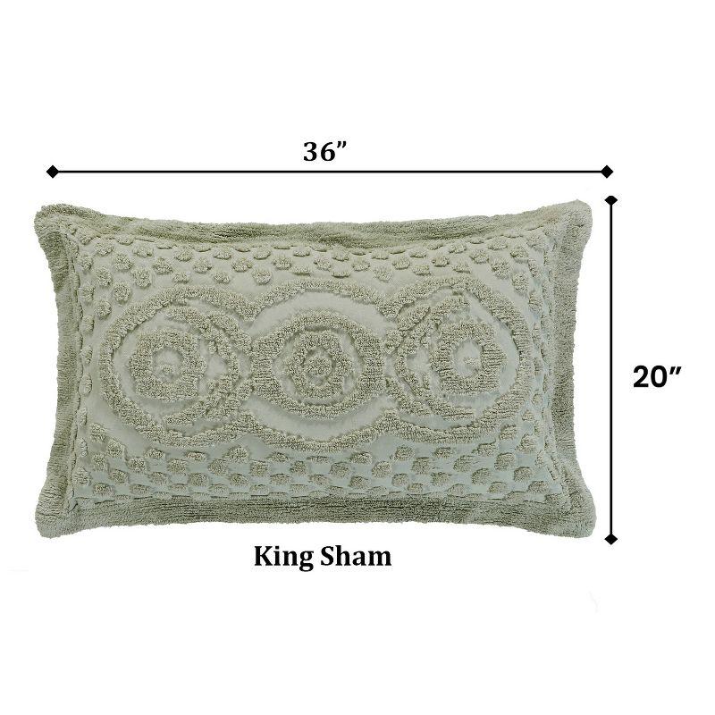 Better Trends Heirloom 100% Cotton Sham Machine Washable Pillow Cover with Medallion Pattern