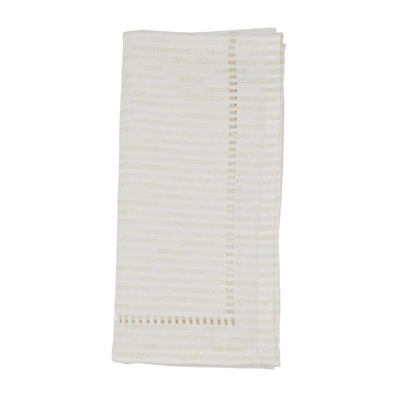 Saro Lifestyle Hemstitched Design Napkin, 20" Square, Ivory (Set of 12)