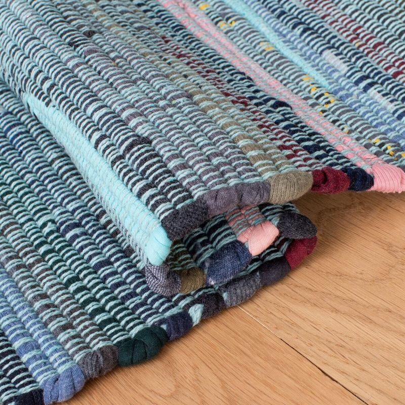 Rag Area Rug RAR122 Hand Woven Area Rug - Light Blue/Grey - 6'x6' - Safavieh.
