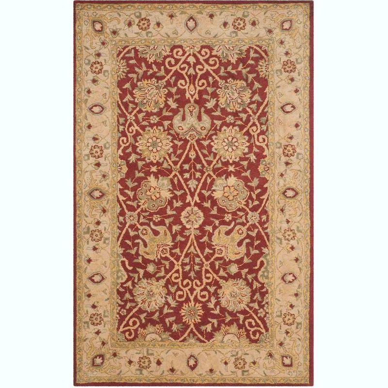 Rust and Beige Hand Tufted Wool Area Rug