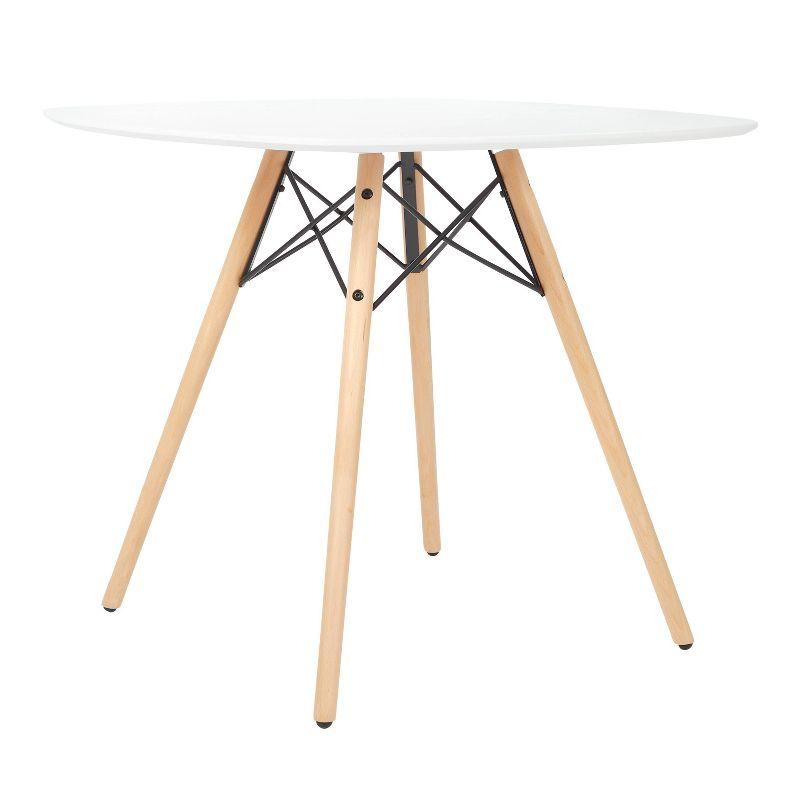 Allen Round White and Natural Wood Dining Table