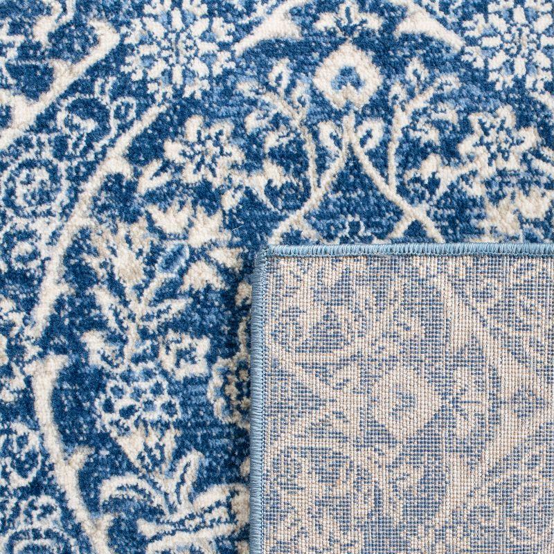 Brentwood BNT860 Power Loomed Area Rug - Navy/Light Grey - 5'x5' - Safavieh.