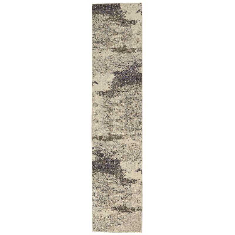 Nourison Celestial CES02 2'2" x 10' Ivory/Grey Area Rug