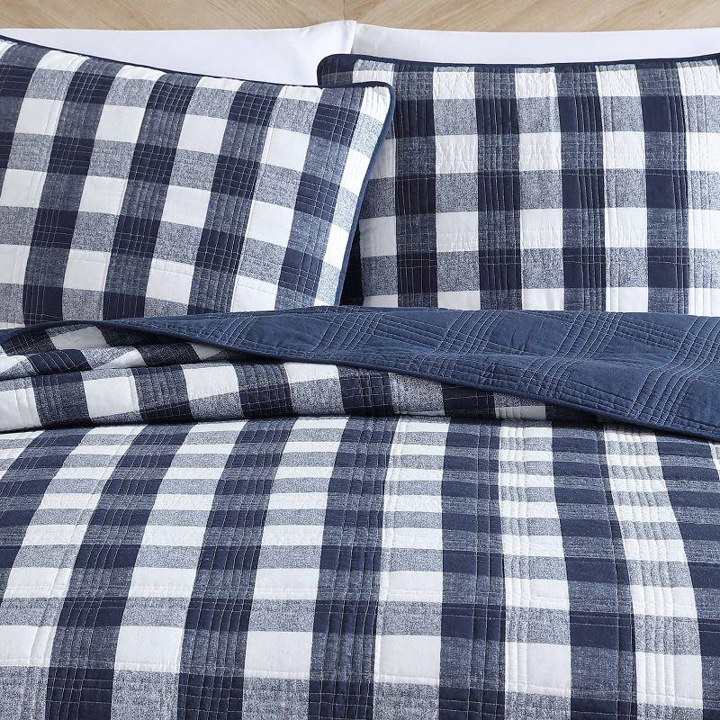 Lake House Plaid Reversible Quilt Set Blue - Eddie Bauer