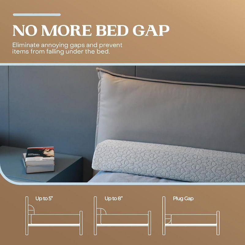 FeelAtHome Headboard Wedge Pillow - Gap Pillow for Sleep Number Bed, Mattress Gap Filler for Comfort, Queen, Gray