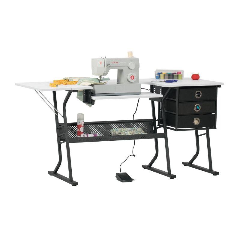 Sew Ready 60.25'' x 23.75'' Sewing Table with Sewing Machine Platform