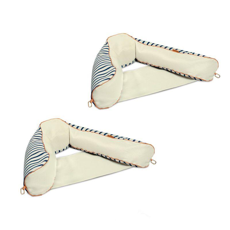 Big Joe Lux Bali Sling Pool Float, Cape Stripe, UV Protected, No Inflation Needed